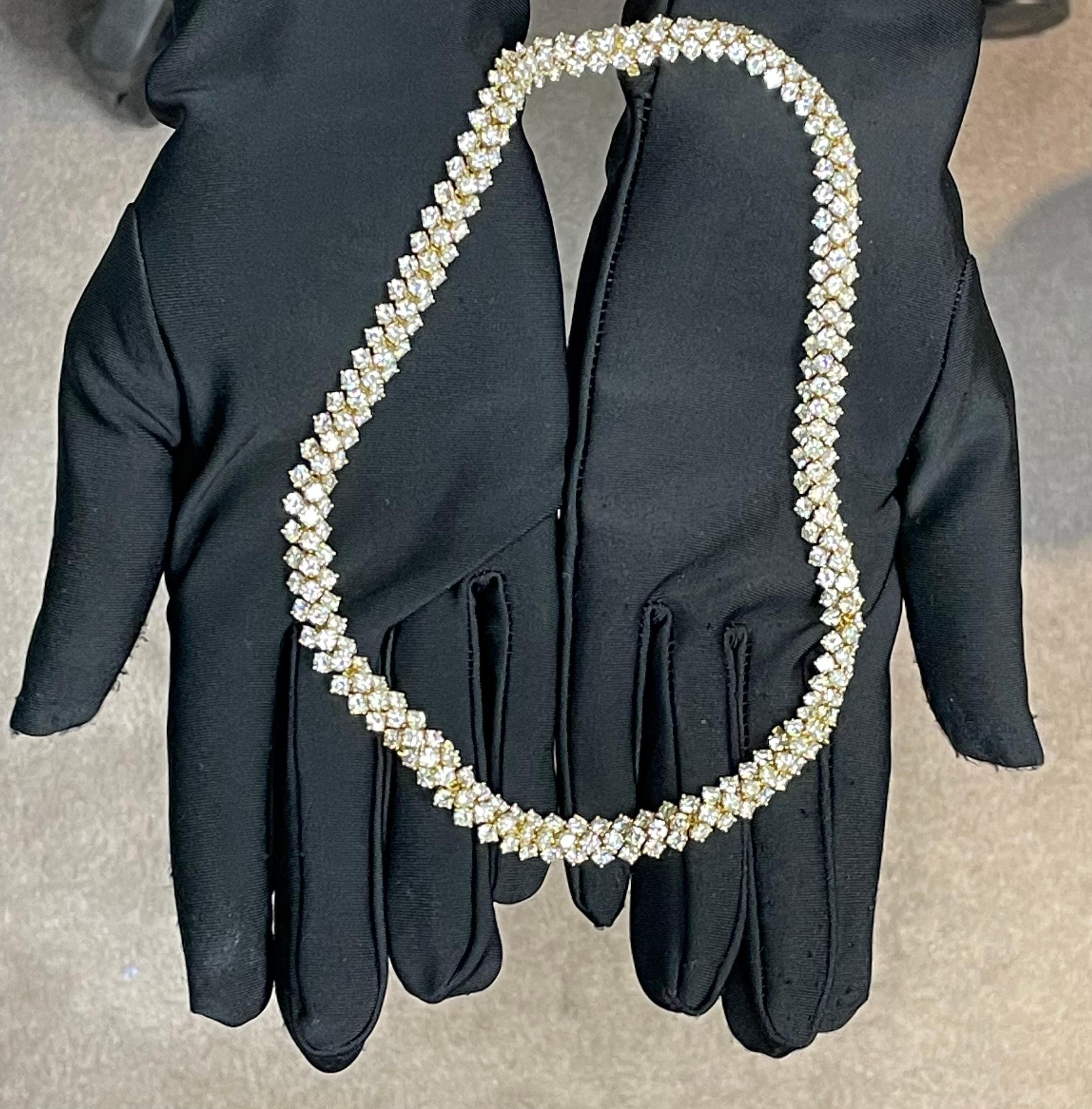 Women's Three Row Diamond Necklace  For Sale