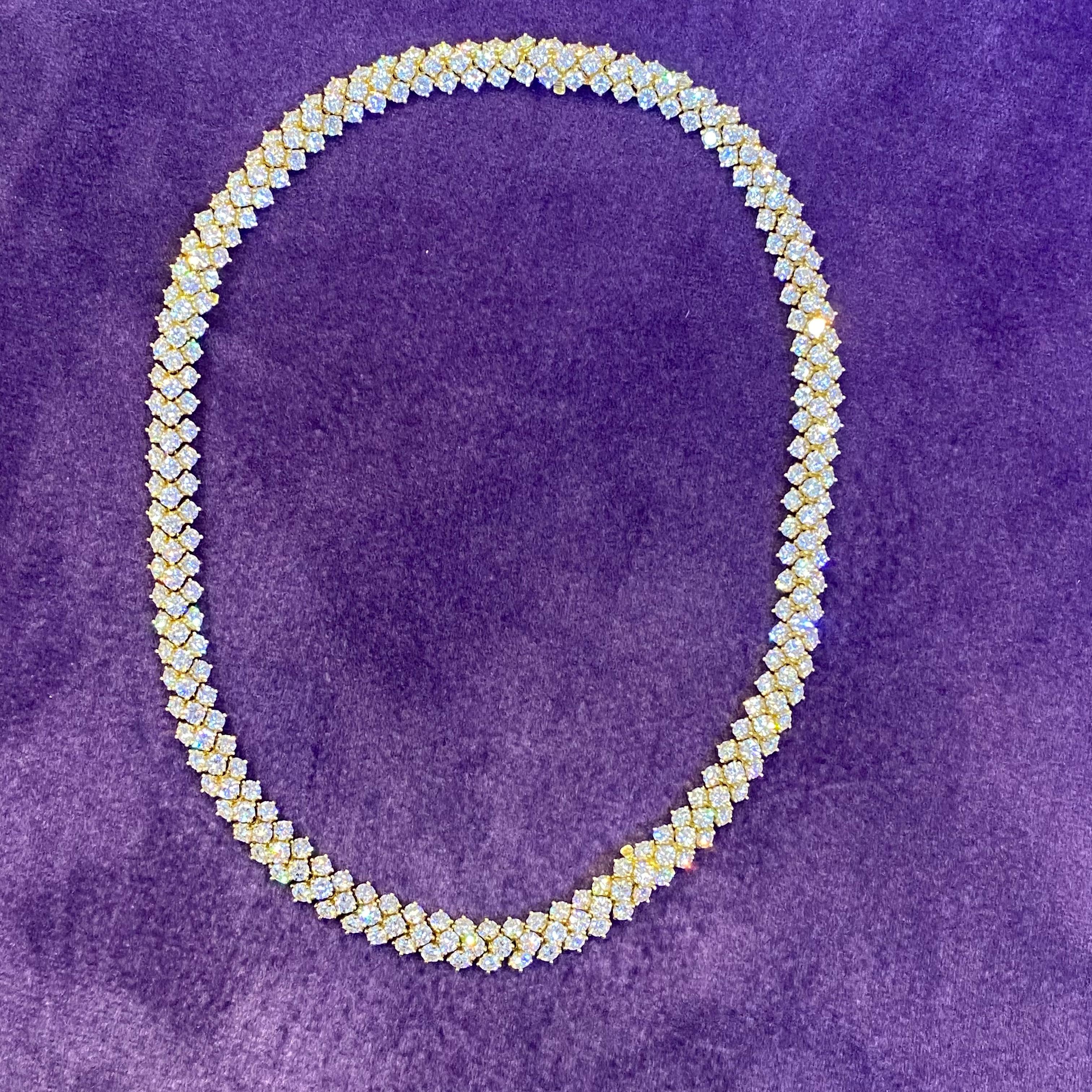 Three Row Diamond Necklace  For Sale 1