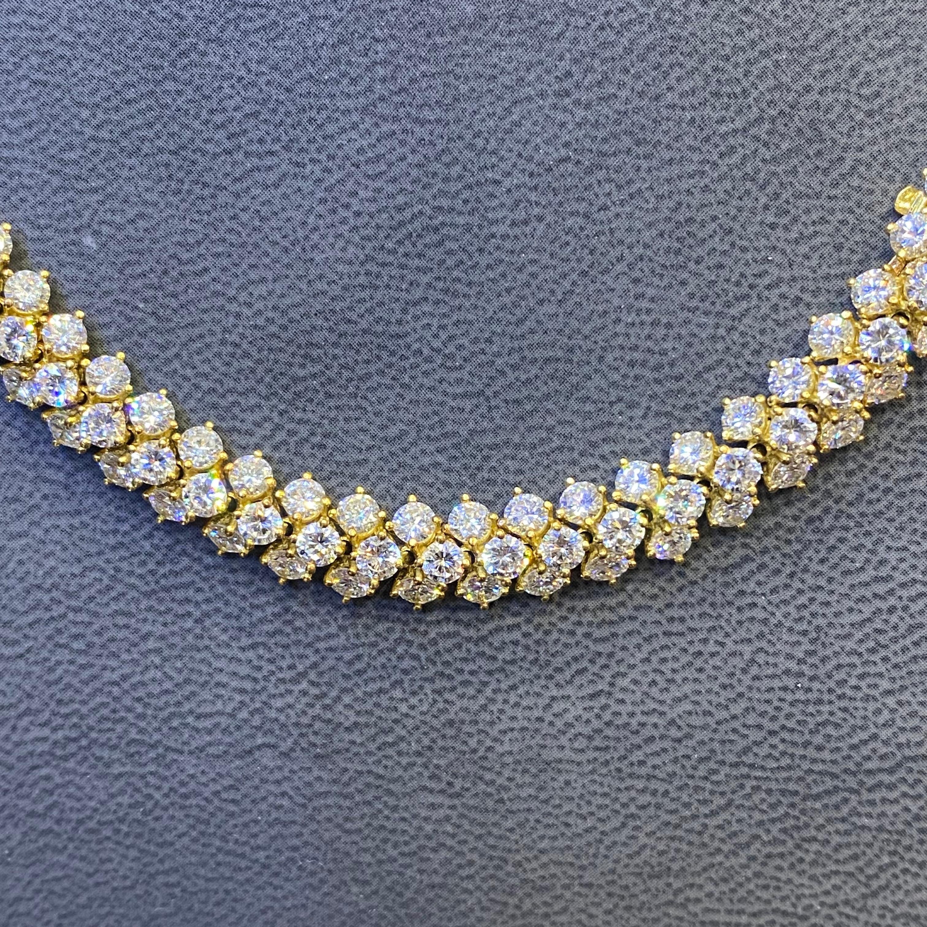 Three Row Diamond Necklace  For Sale 4