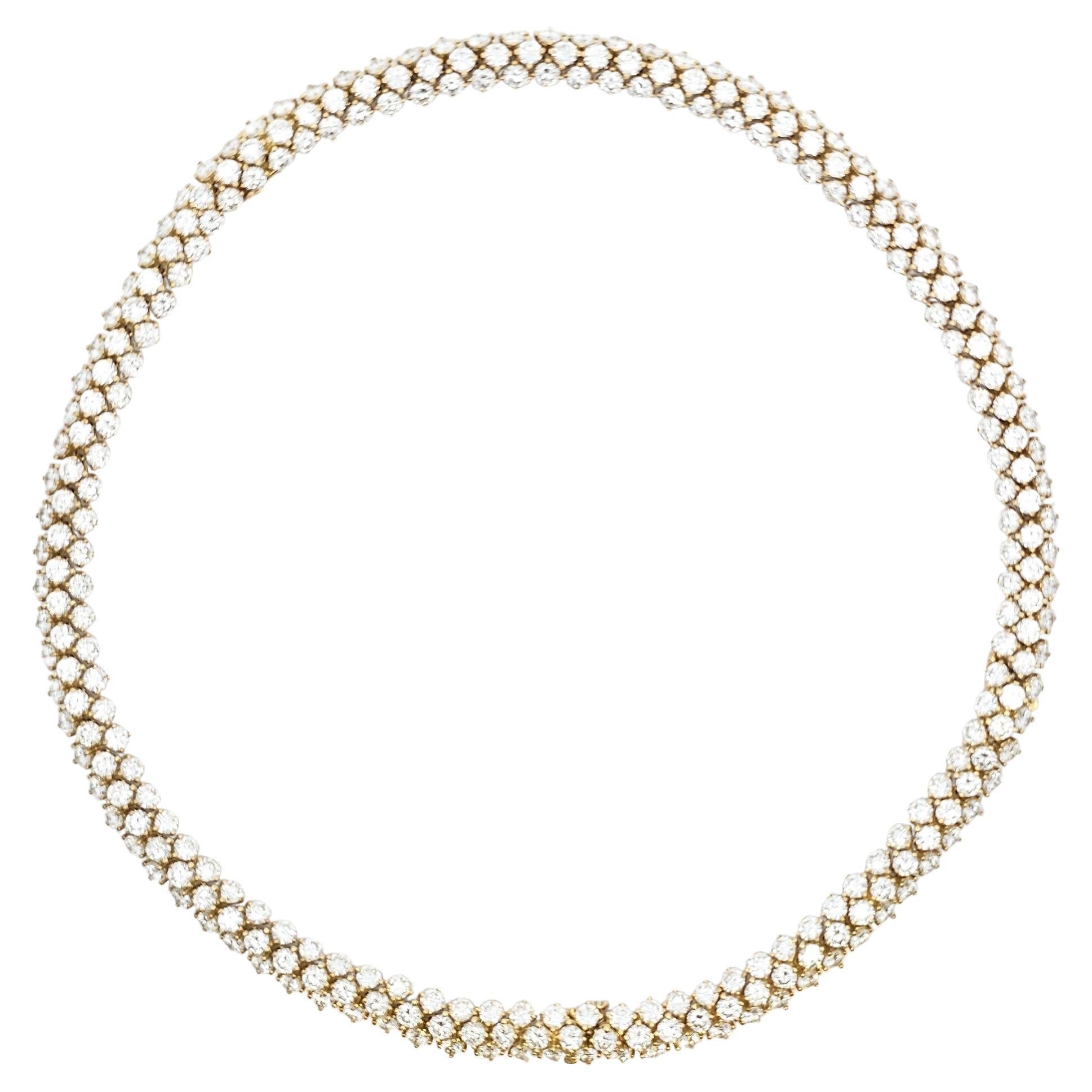Three Row Diamond Necklace