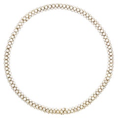 Vintage Three Row Diamond Necklace 