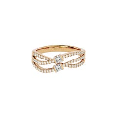 Three Row Diamond Wedding Ring in 18 Karat Gold