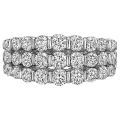 Three-Row Round Diamond Band Ring '1.95 Carat'