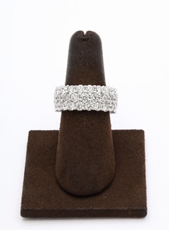 Three-Row Round Wide Diamond Eternity Band