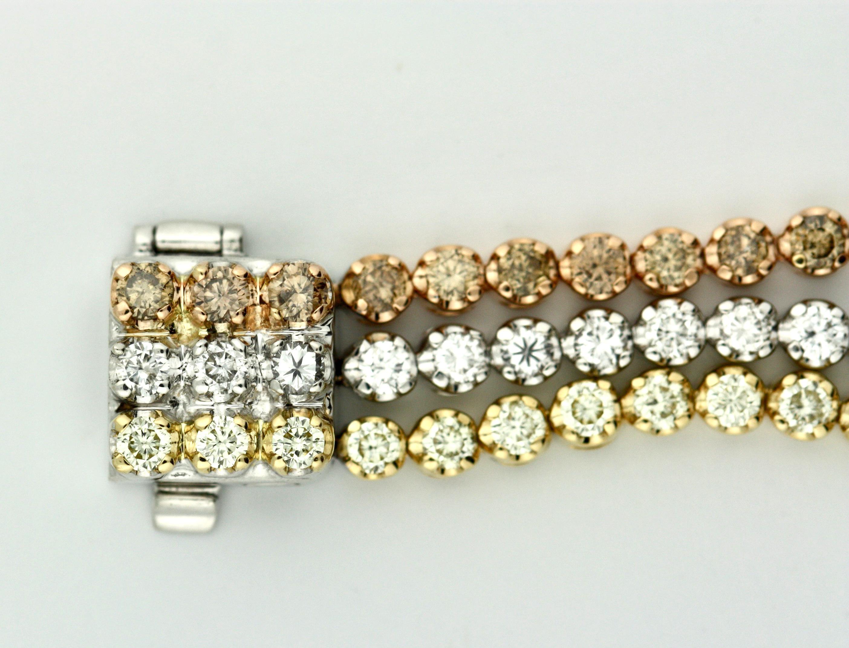 3 row diamond tennis bracelet