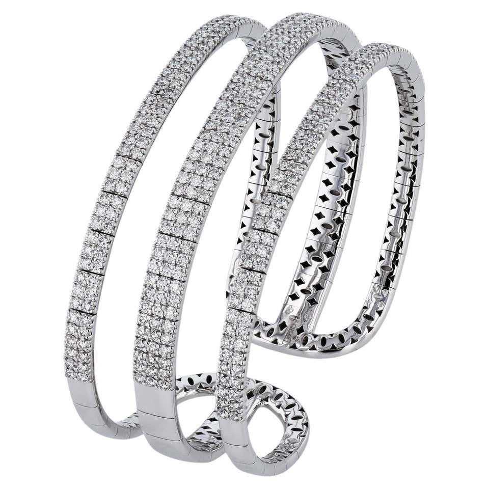 Diamond Gold Wrap Bracelet with Diamond Clasp For Sale at 1stDibs ...