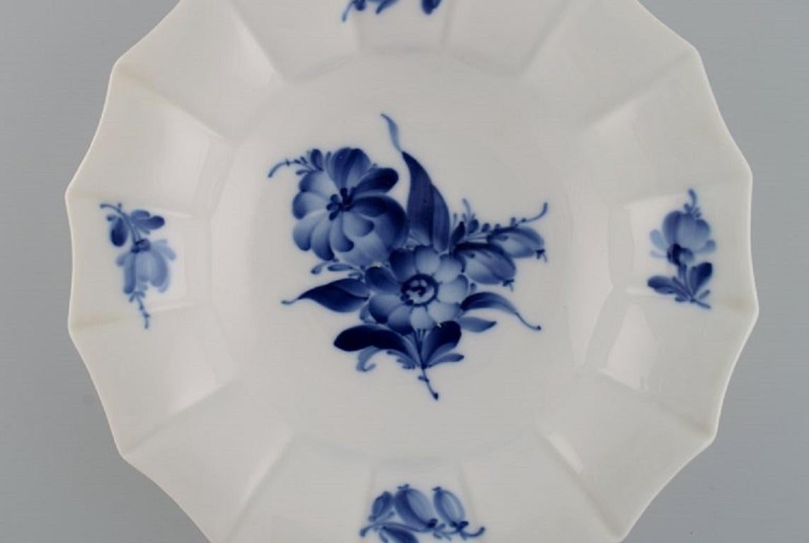 Danish Three Royal Copenhagen Blue Flower Angular Bowls