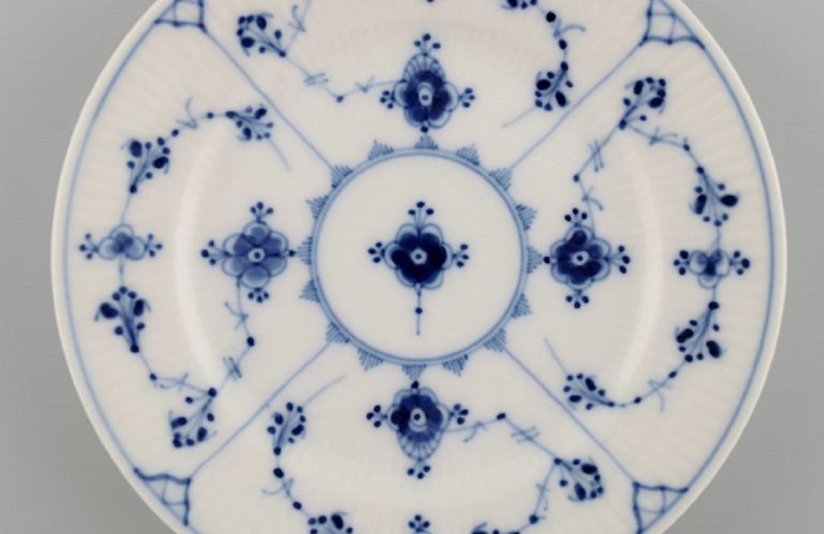 Danish Three Royal Copenhagen Blue Fluted Plain Side Plates in Hand-Painted Porcelain