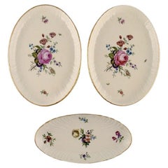 Three Royal Copenhagen Frijsenborg Dishes in Hand-Painted Porcelain