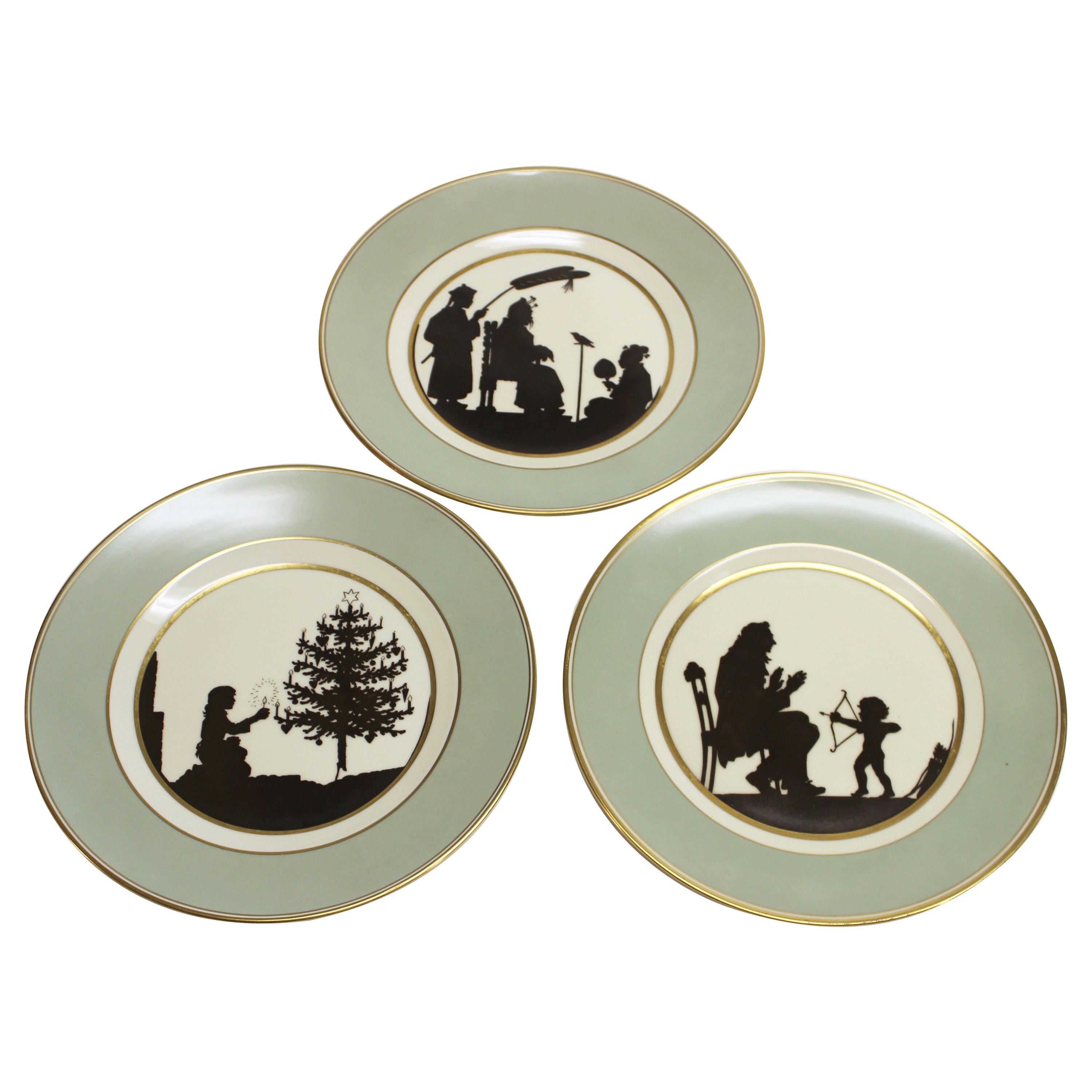 Drei Royal Copenhagen Hans Christian Andersen Fairy Tale Silhouette-Teller im Angebot