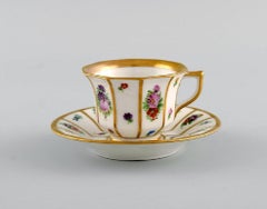 Three Royal Copenhagen Henriette Mocha Cups with Saucers in Porcelain