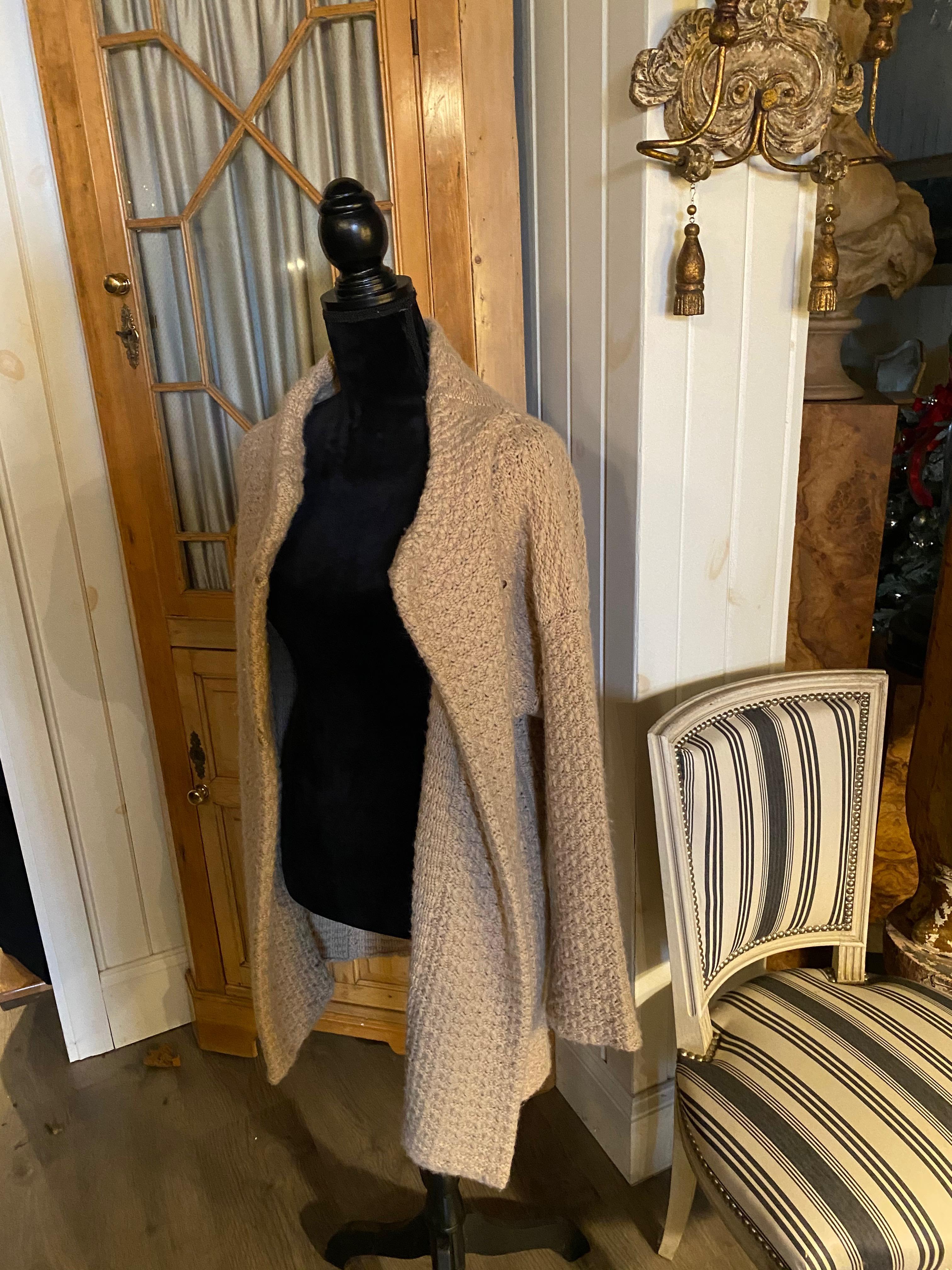 Beige Three Sam Kori George Courture Atelier Cashmere Sweater Coats. Priced Per Piece  For Sale