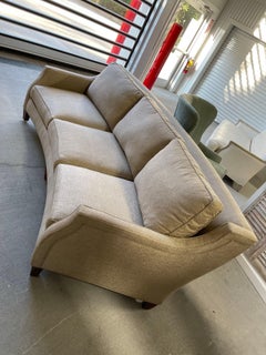 Three Seat Curved Shape Sofa in a Greek Key Design Fabric, 21st Century