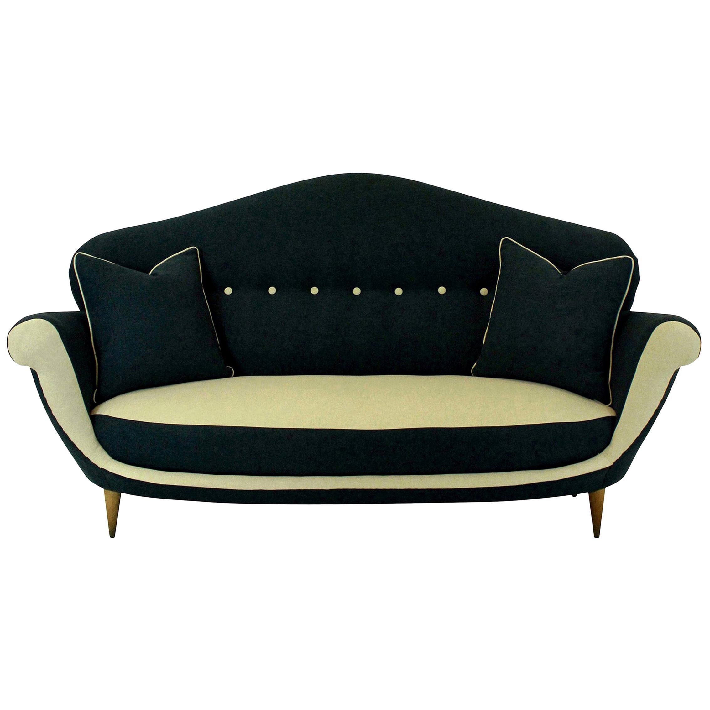 Three-Seat Italian Sofa of Unusual Design
