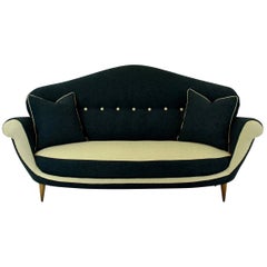 Three-Seat Italian Sofa of Unusual Design