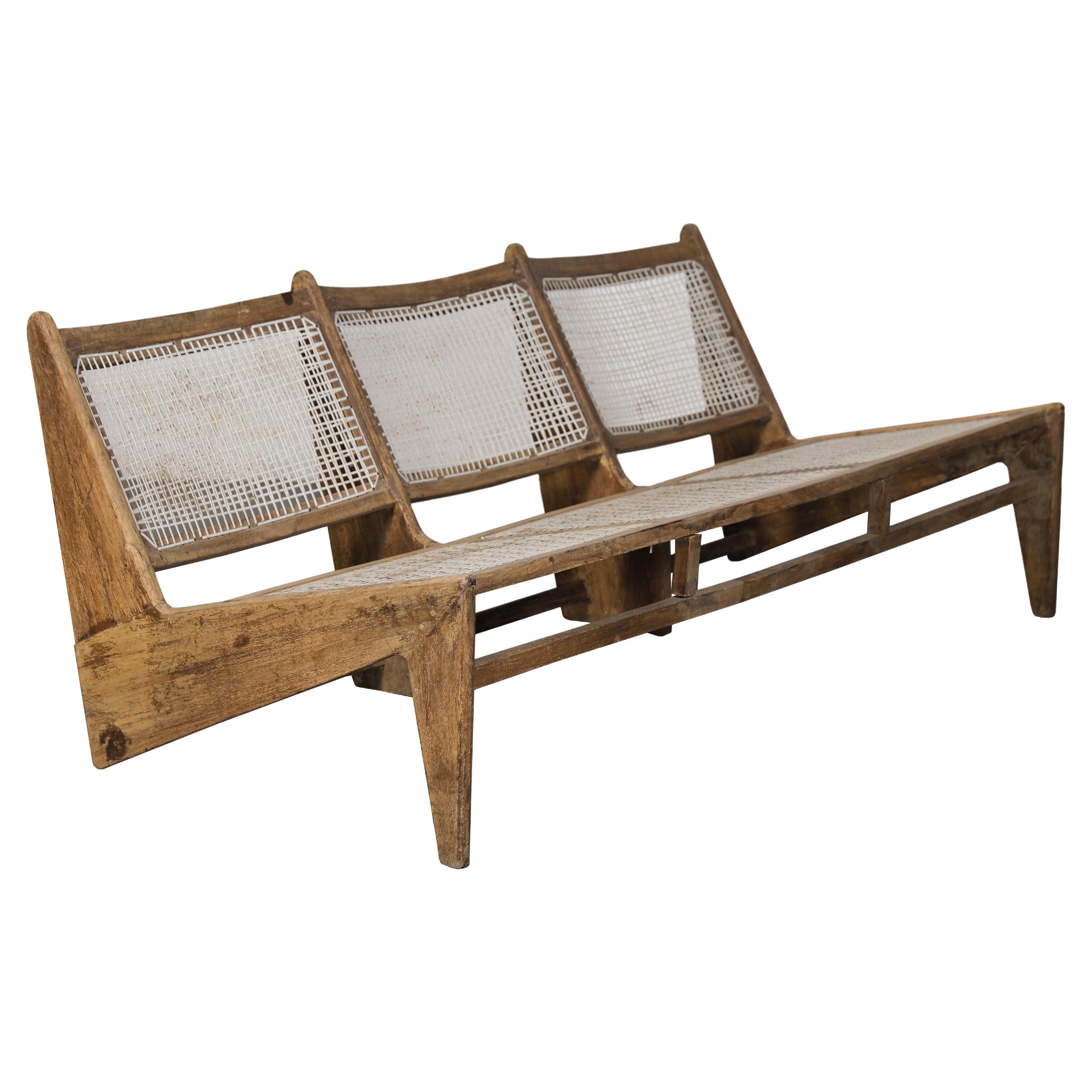 Dreisitzige Känguru-Lounge PJ-SI-59-B für das Chandigarh-Projekt ca. 1955 im Angebot