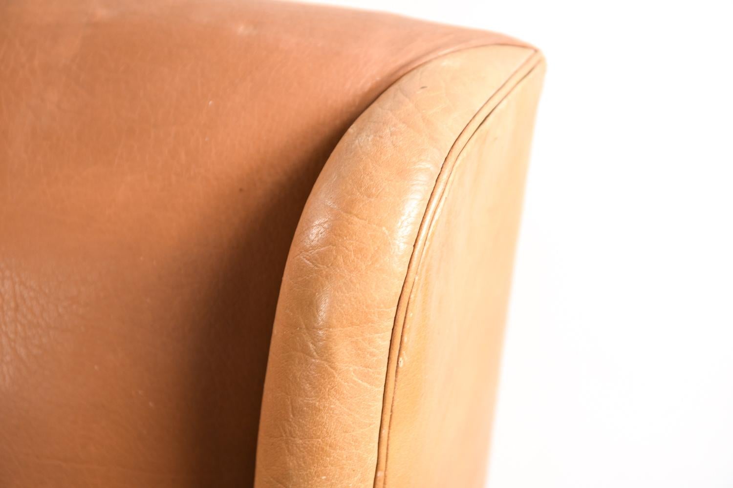 Three-Seat Leather and Mahogany Sofa by Frits Henningsen, 1930s 4