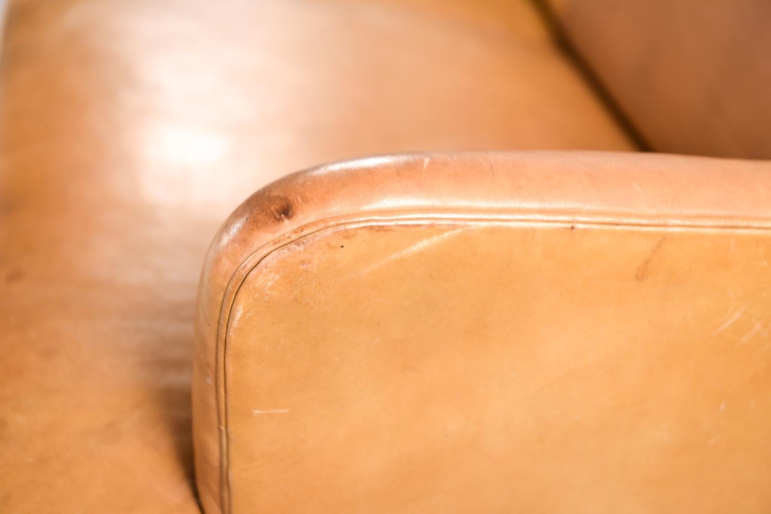 Three-Seat Leather and Mahogany Sofa by Frits Henningsen, 1930s 5