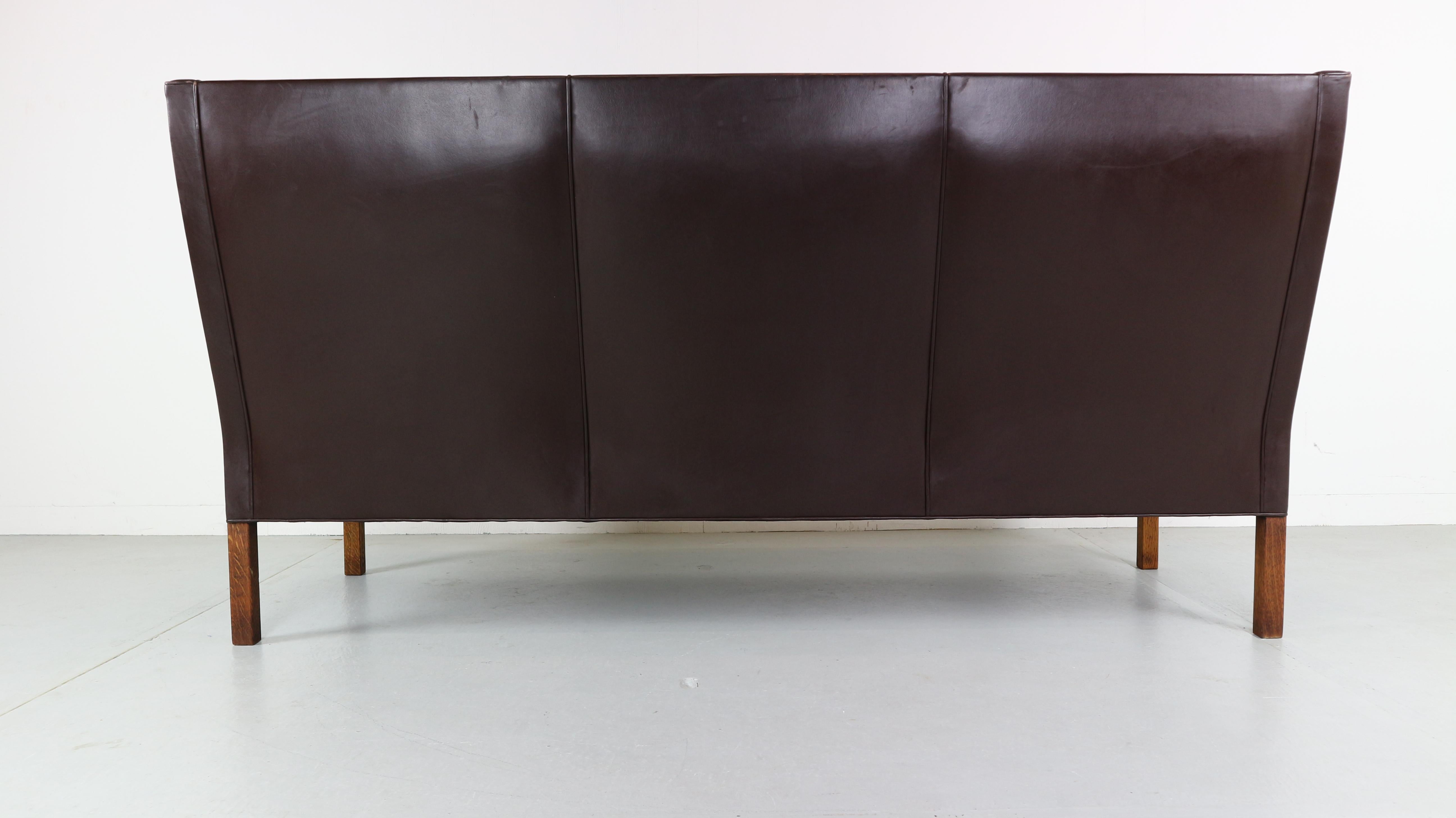 Three-Seat Leather Sofa 2433 by Børge Mogensen for Fredericia Furniture 9