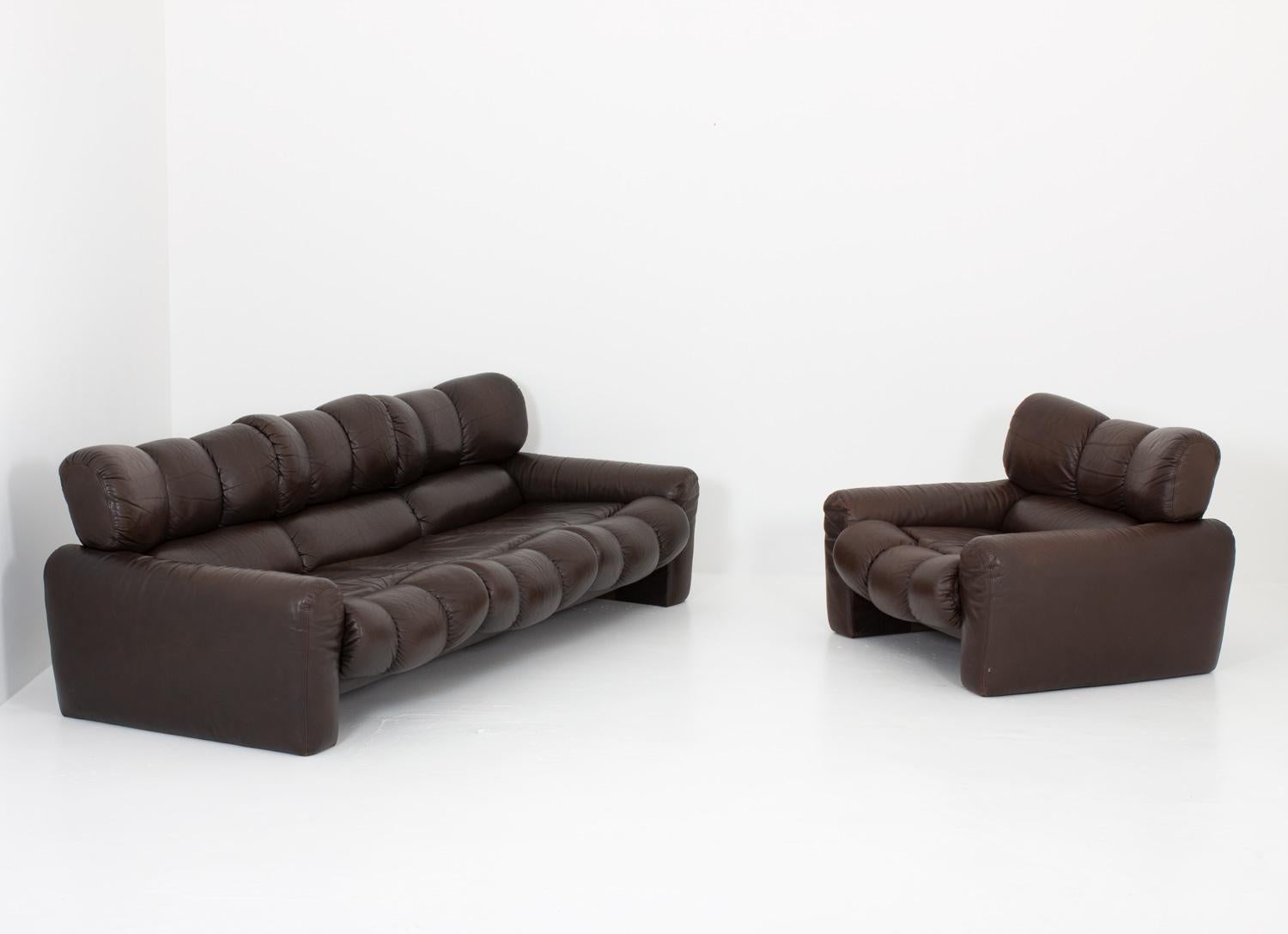 Three Seat Leather Sofa by Tongiani Stefanos, Italy For Sale 1