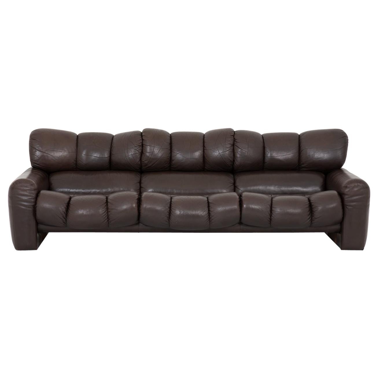 Three Seat Leather Sofa by Tongiani Stefanos, Italy For Sale