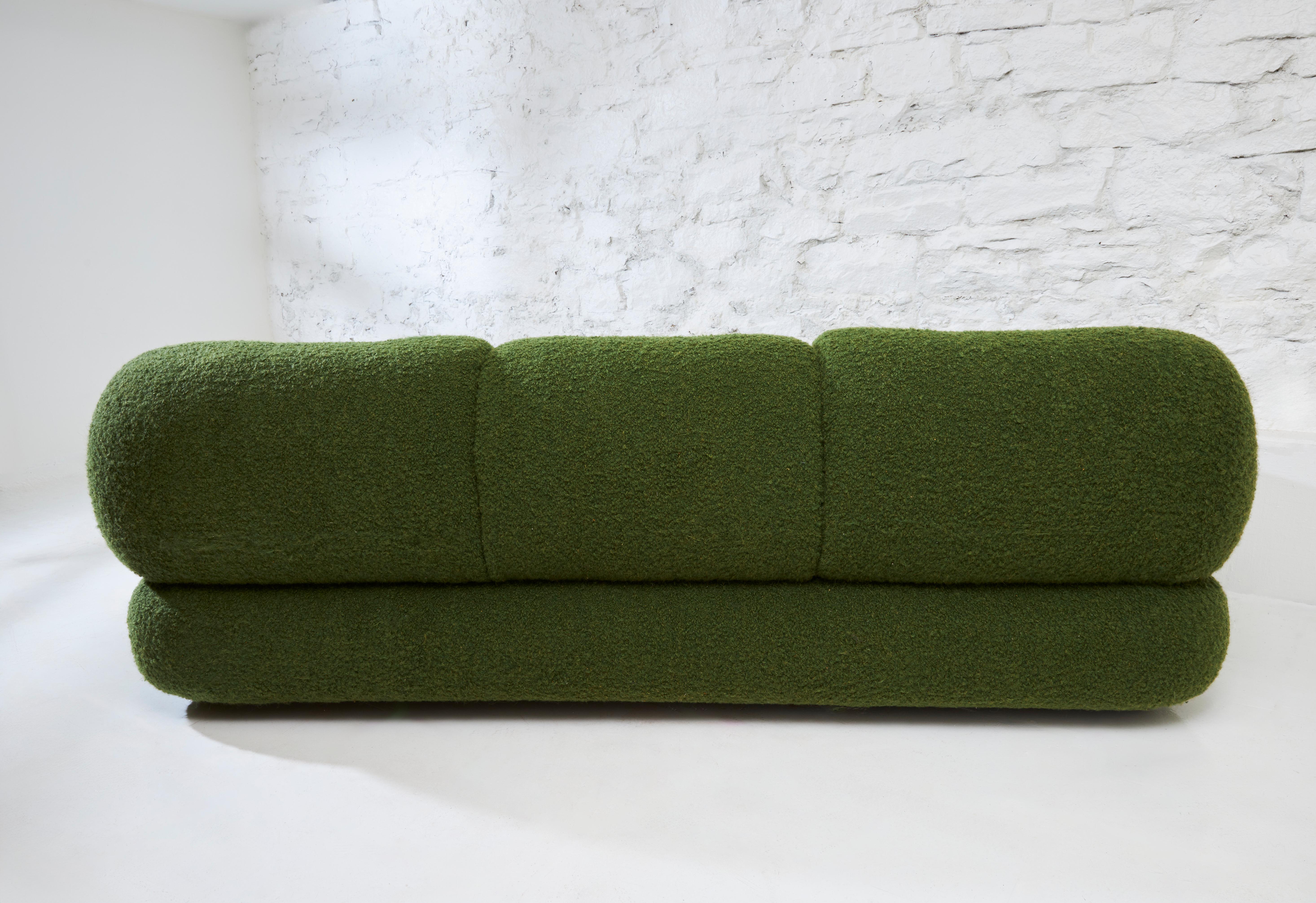 Wool Three-Seat Lounge Sofa by Sapporo for Mobil Girgi For Sale
