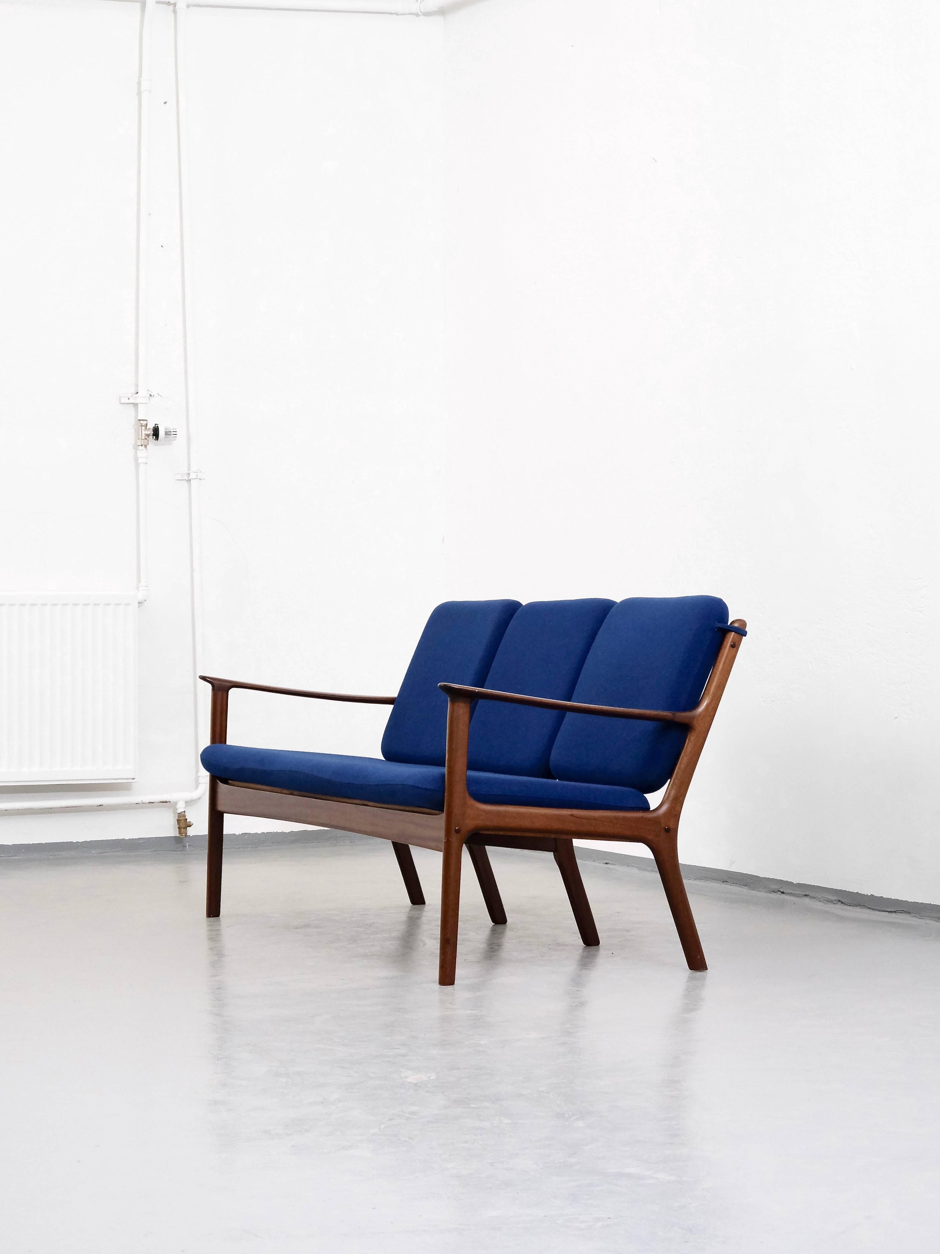 Danish Three-Seat Mahogany Sofa by Ole Wanscher for P. Jeppesens Møbelfabrik