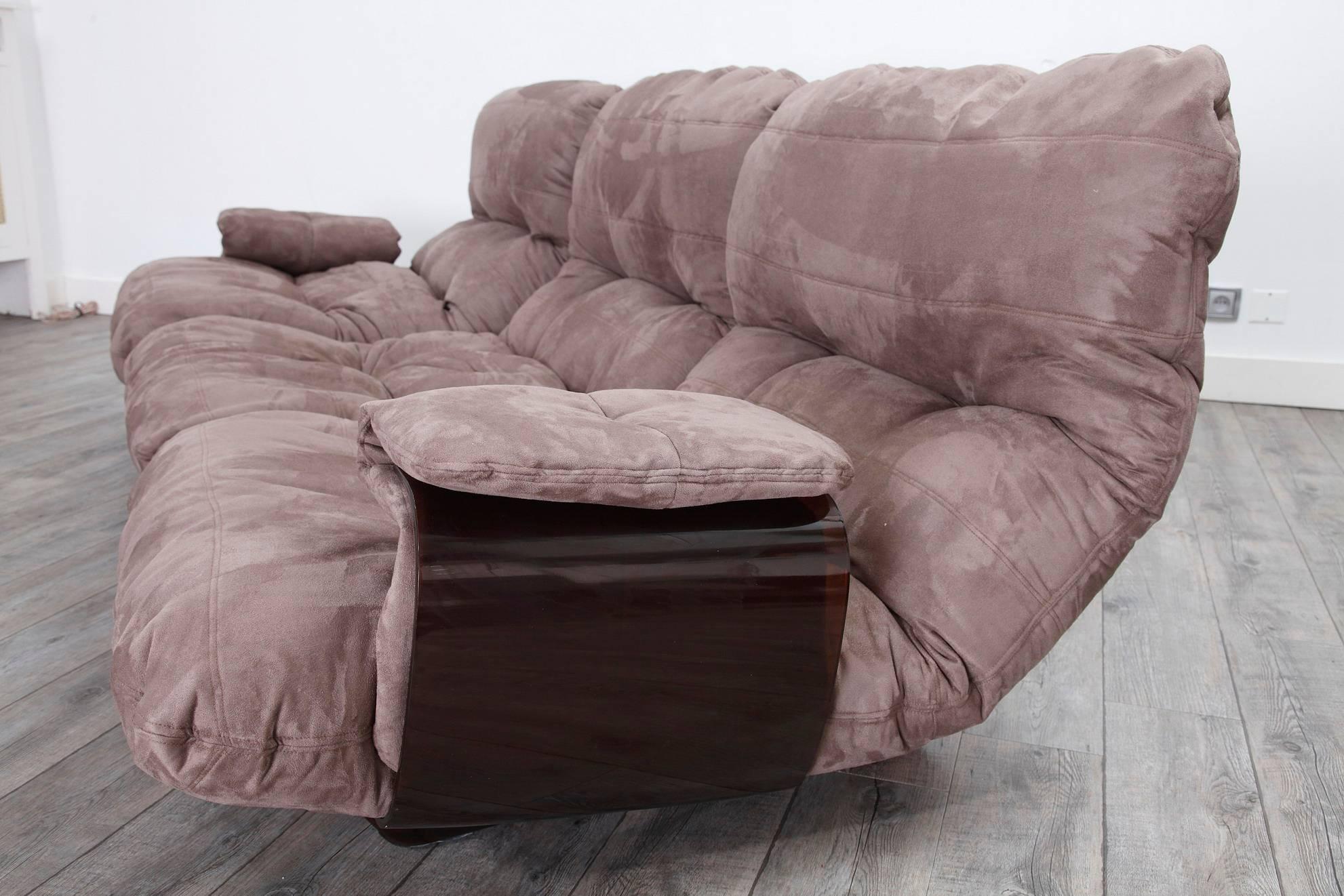 Mid-Century Modern Three-Seat Marsala Sofa, Michel Ducaroy for Ligne Roset