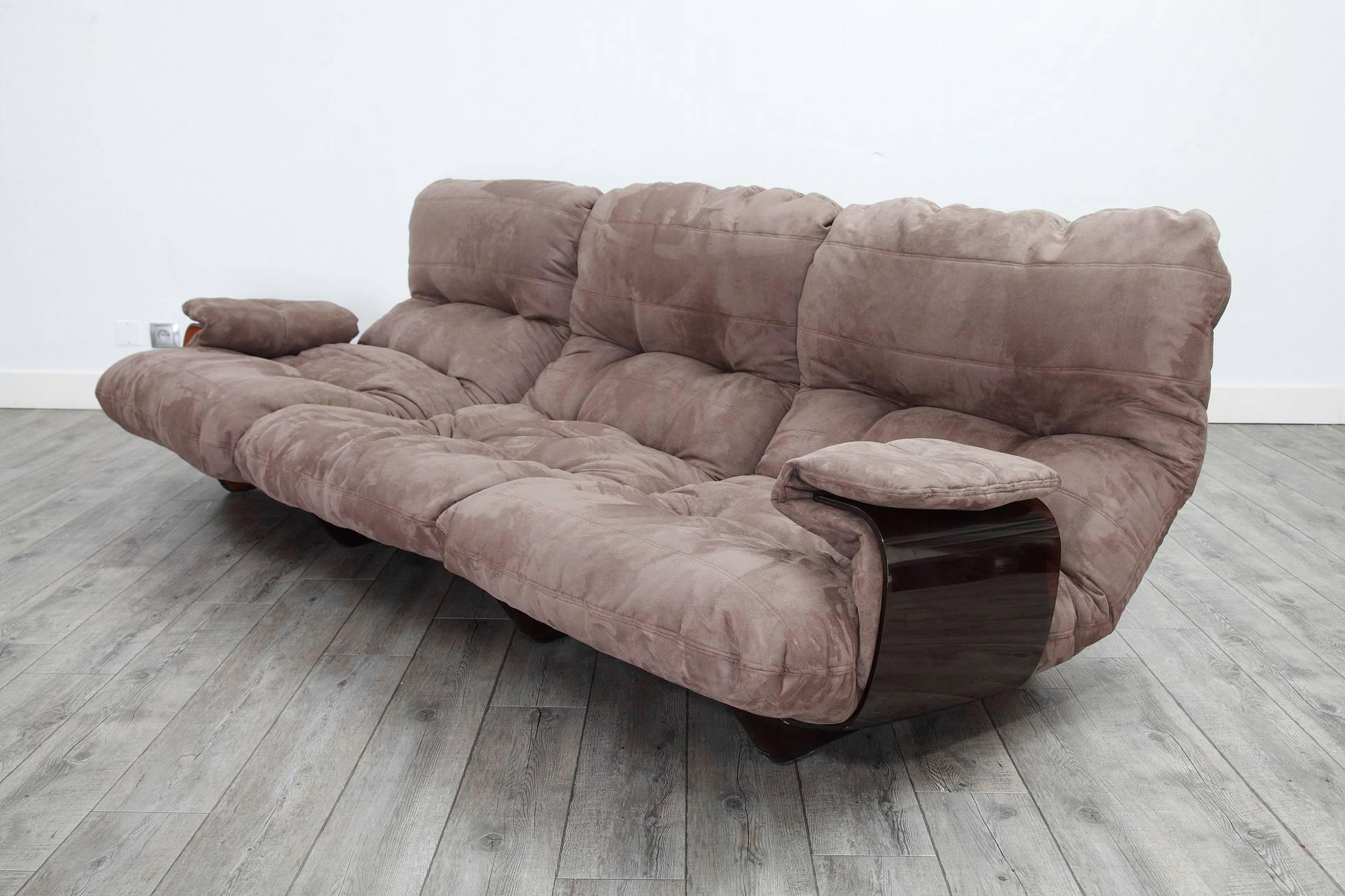 20th Century Three-Seat Marsala Sofa, Michel Ducaroy for Ligne Roset