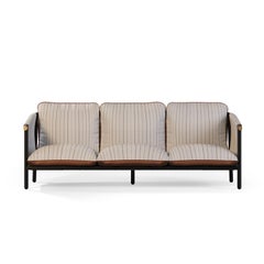 Outdoor Lounge Seating for Three with Leather Accents