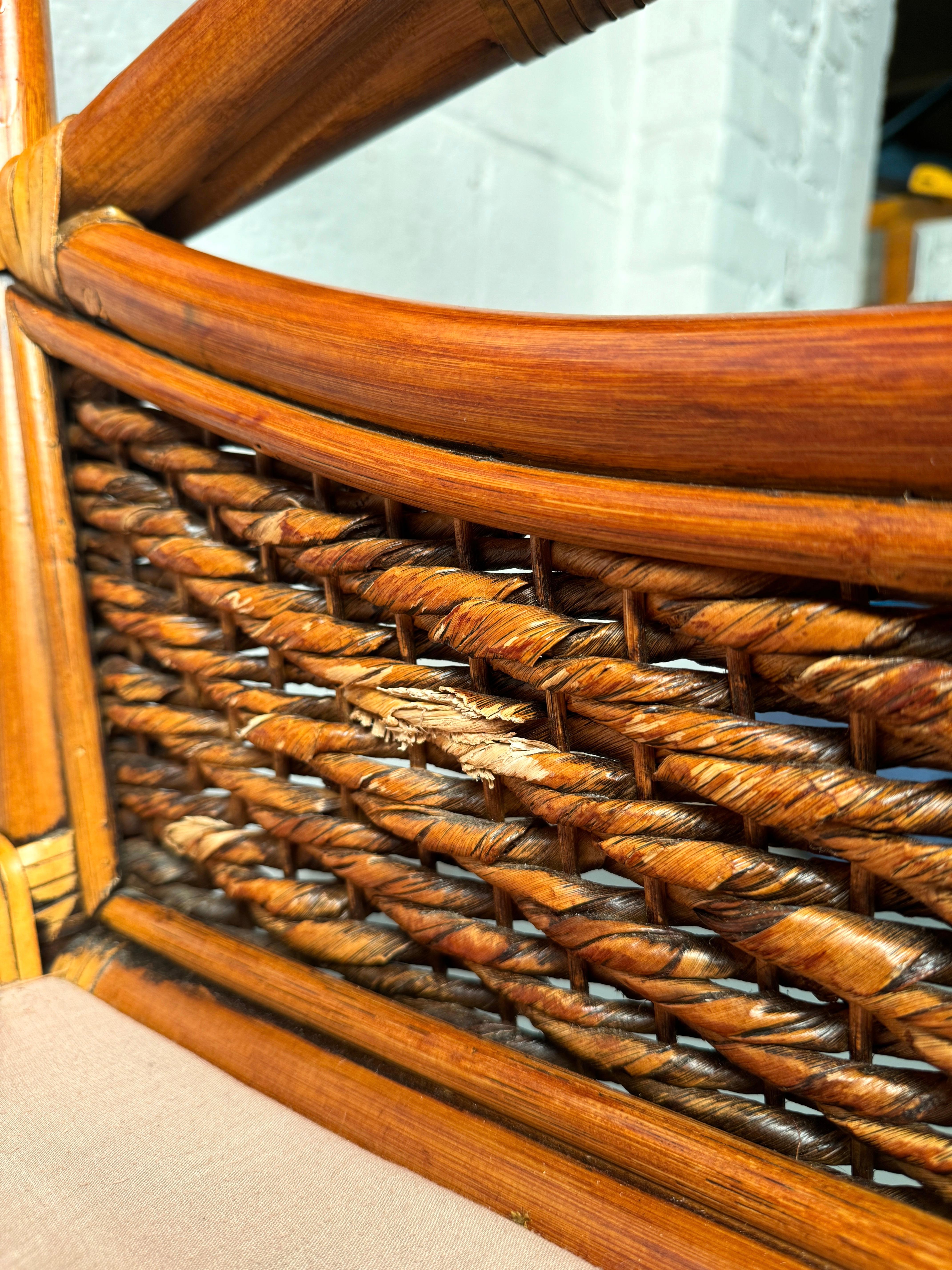 Three Seat Rattan Sofa By Palm Springs For Sale 9