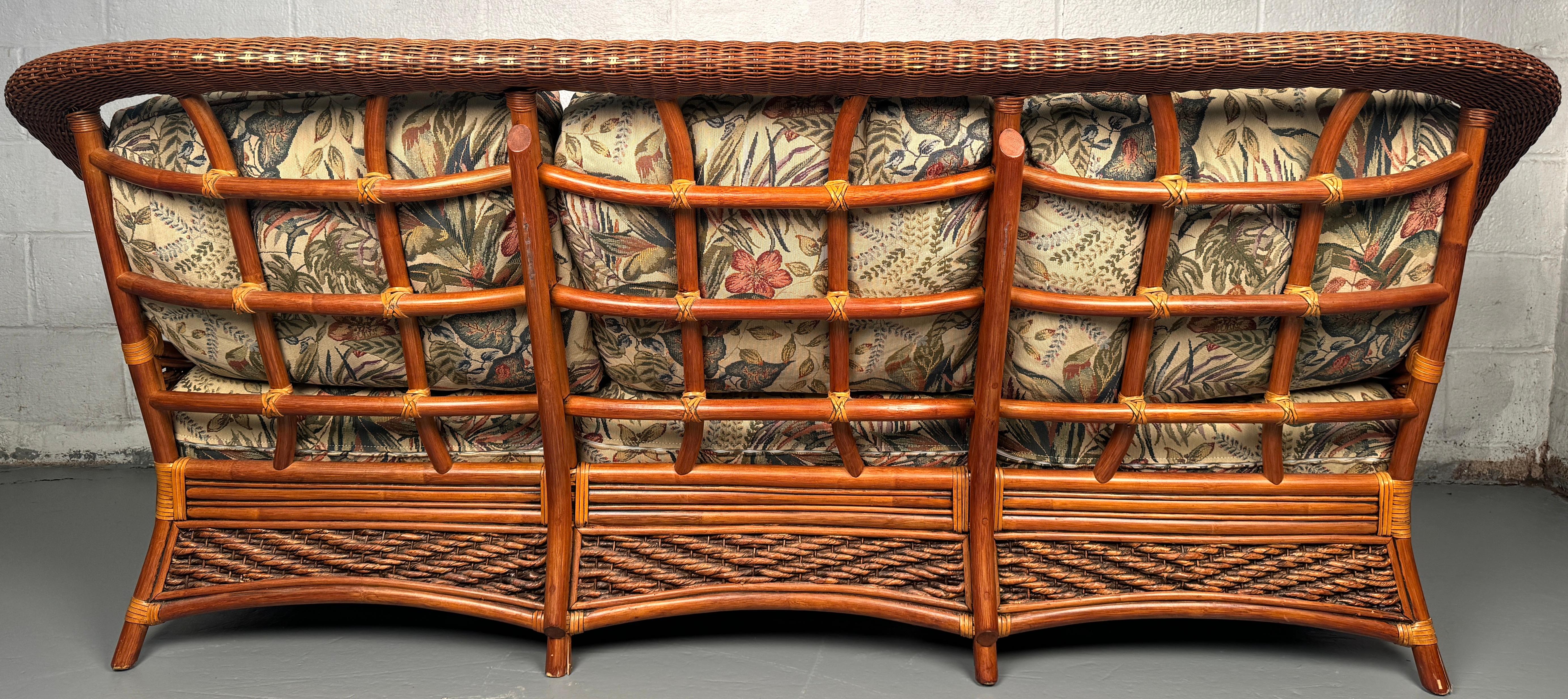 Three Seat Rattan Sofa By Palm Springs For Sale 14