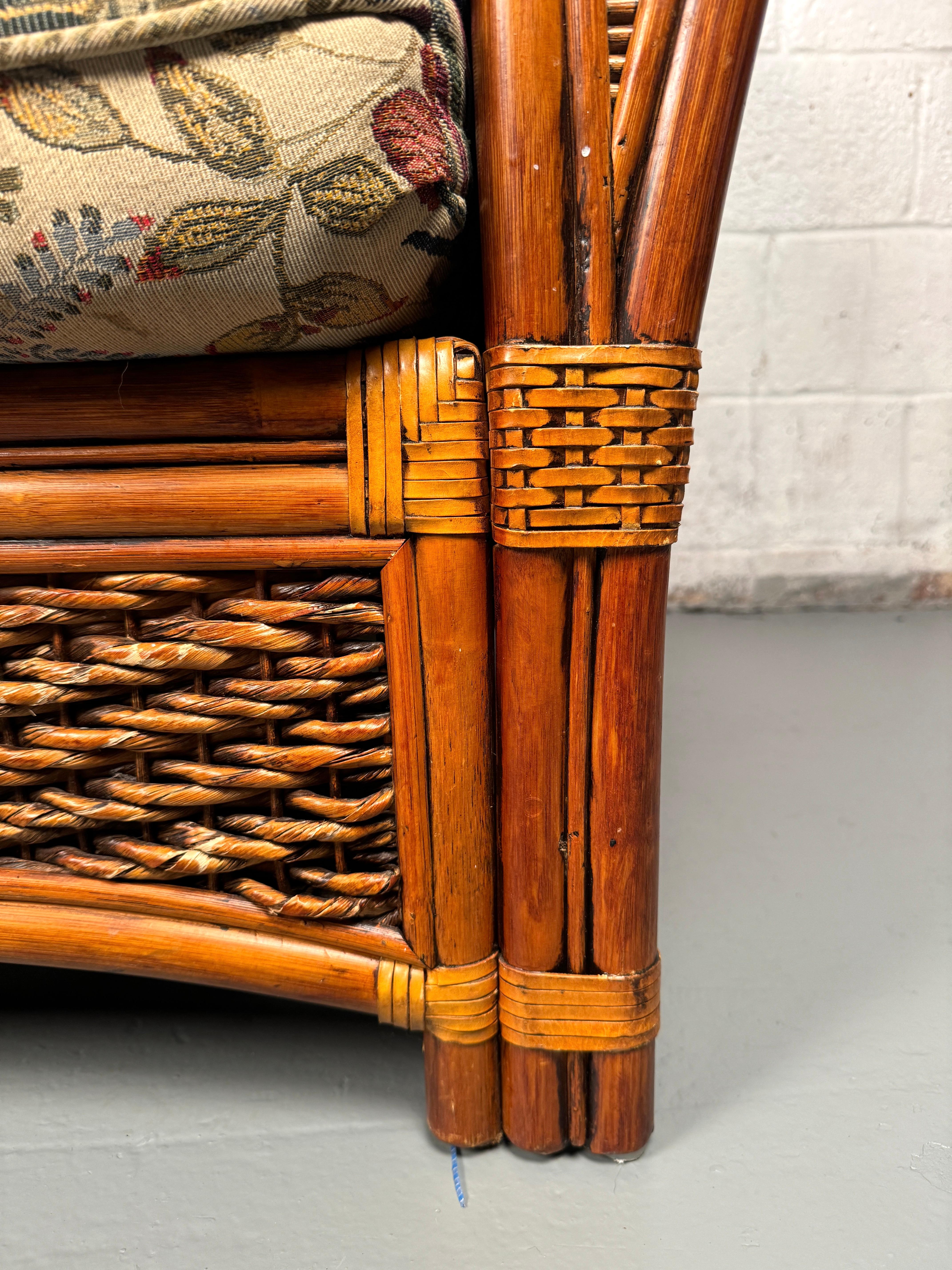 Three Seat Rattan Sofa By Palm Springs For Sale 3