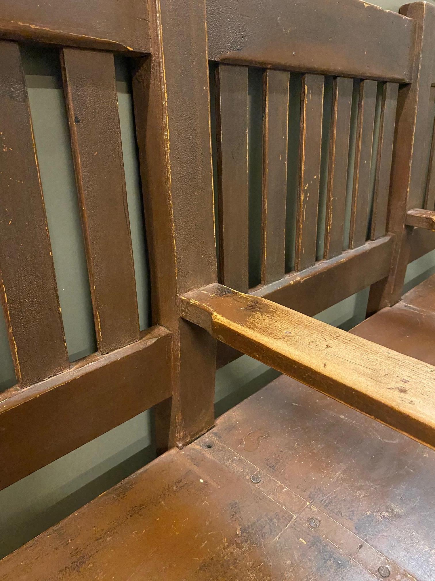 Painted Three Seat Shoe Shine Bench, USA, 1920's
