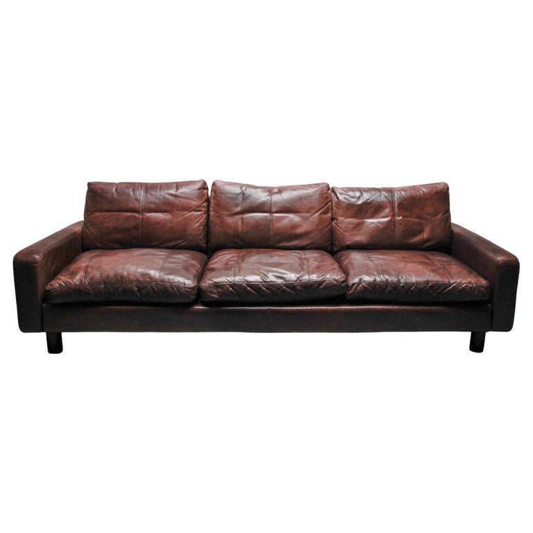 Three Seat Sofa Brown Leather designed by COR, 1970s, Germany For Sale at  1stDibs