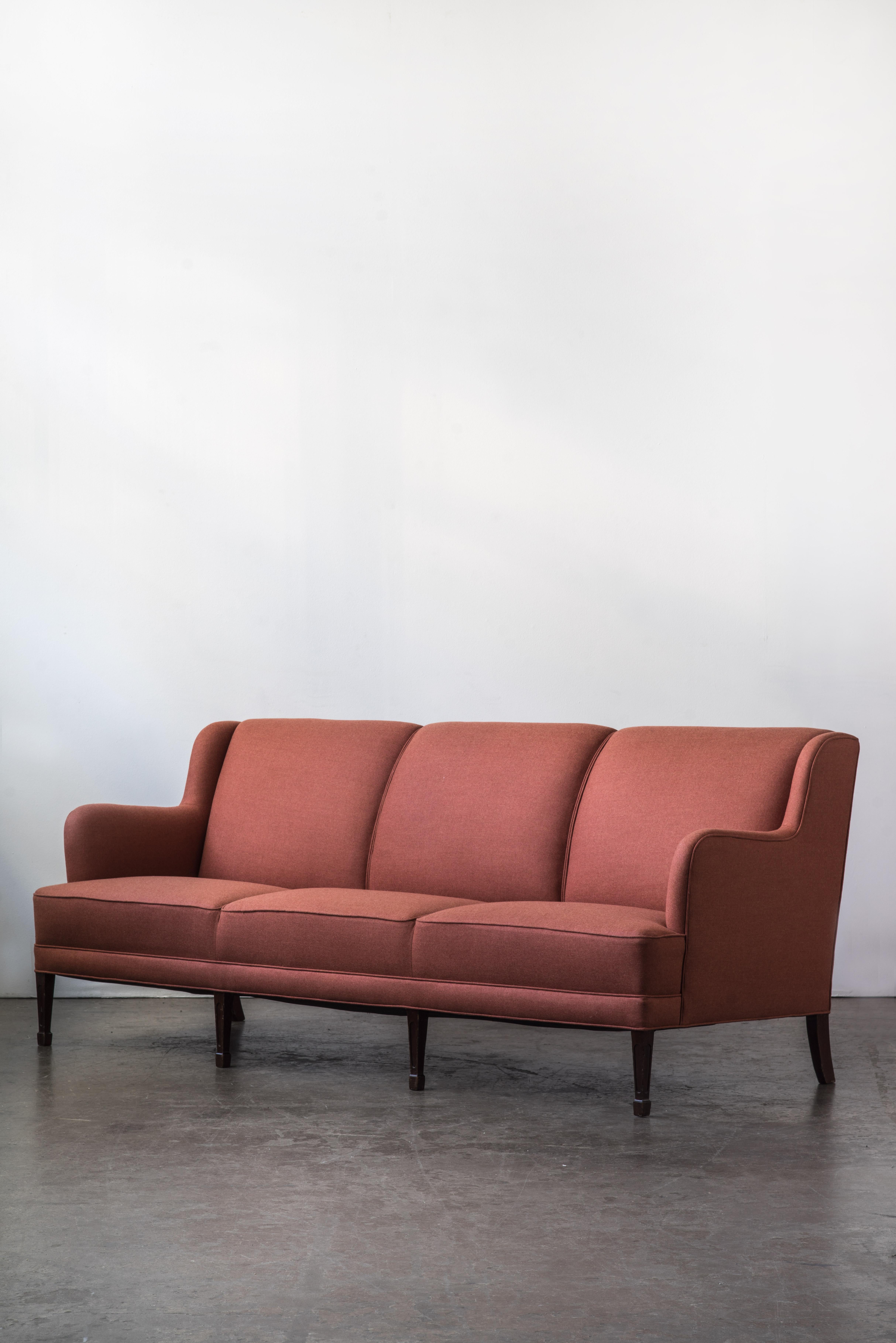 Mid-Century Modern Three-Seat Sofa by Frits Henningsen