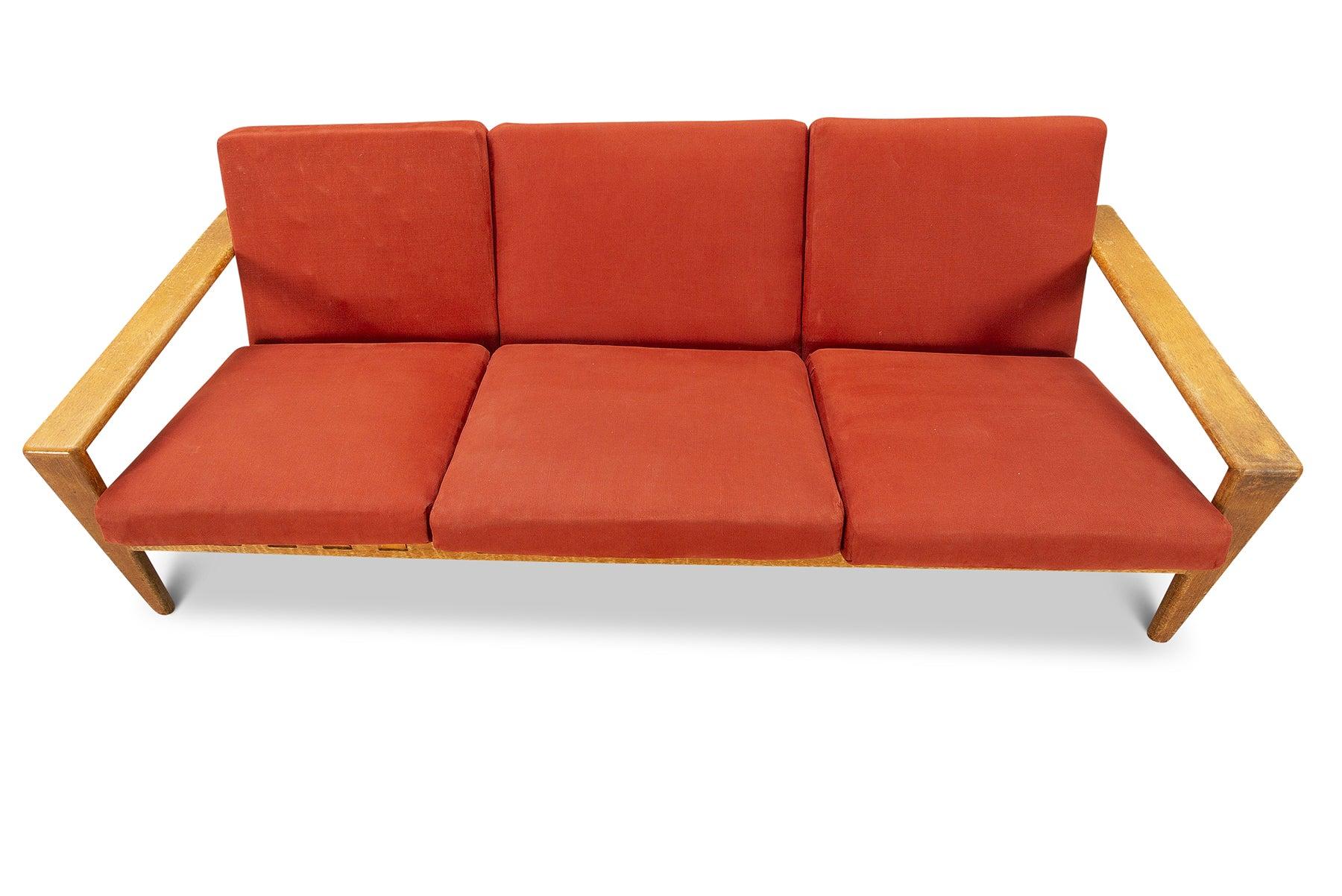 Mid-Century Modern Three Seat Sofa in Quarter Sawn Oak by Svante Skough For Sale