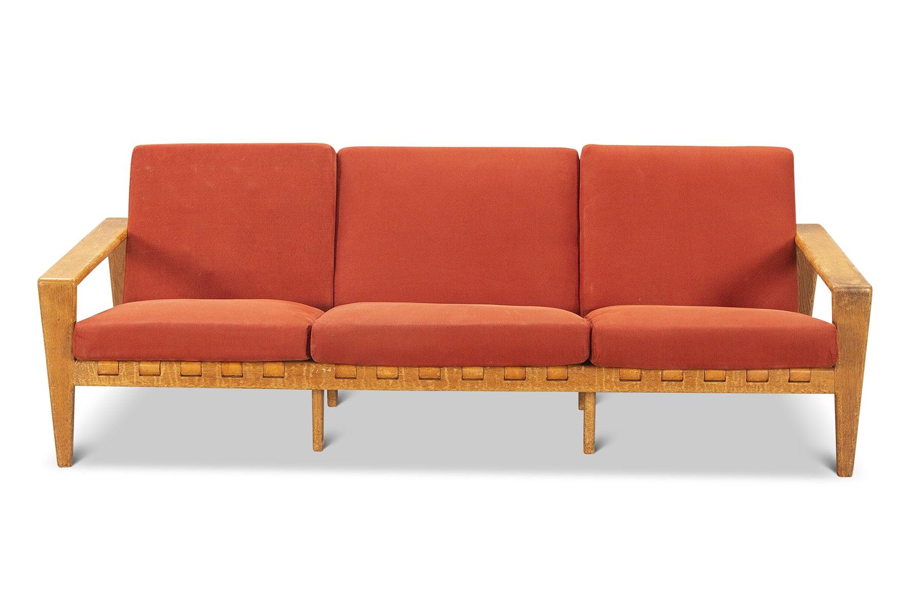 Swedish Three Seat Sofa in Quarter Sawn Oak by Svante Skough For Sale