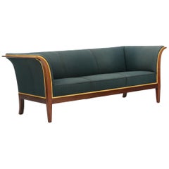 Three-Seat Sofa with Mahogany Frame by Frits Henningsen