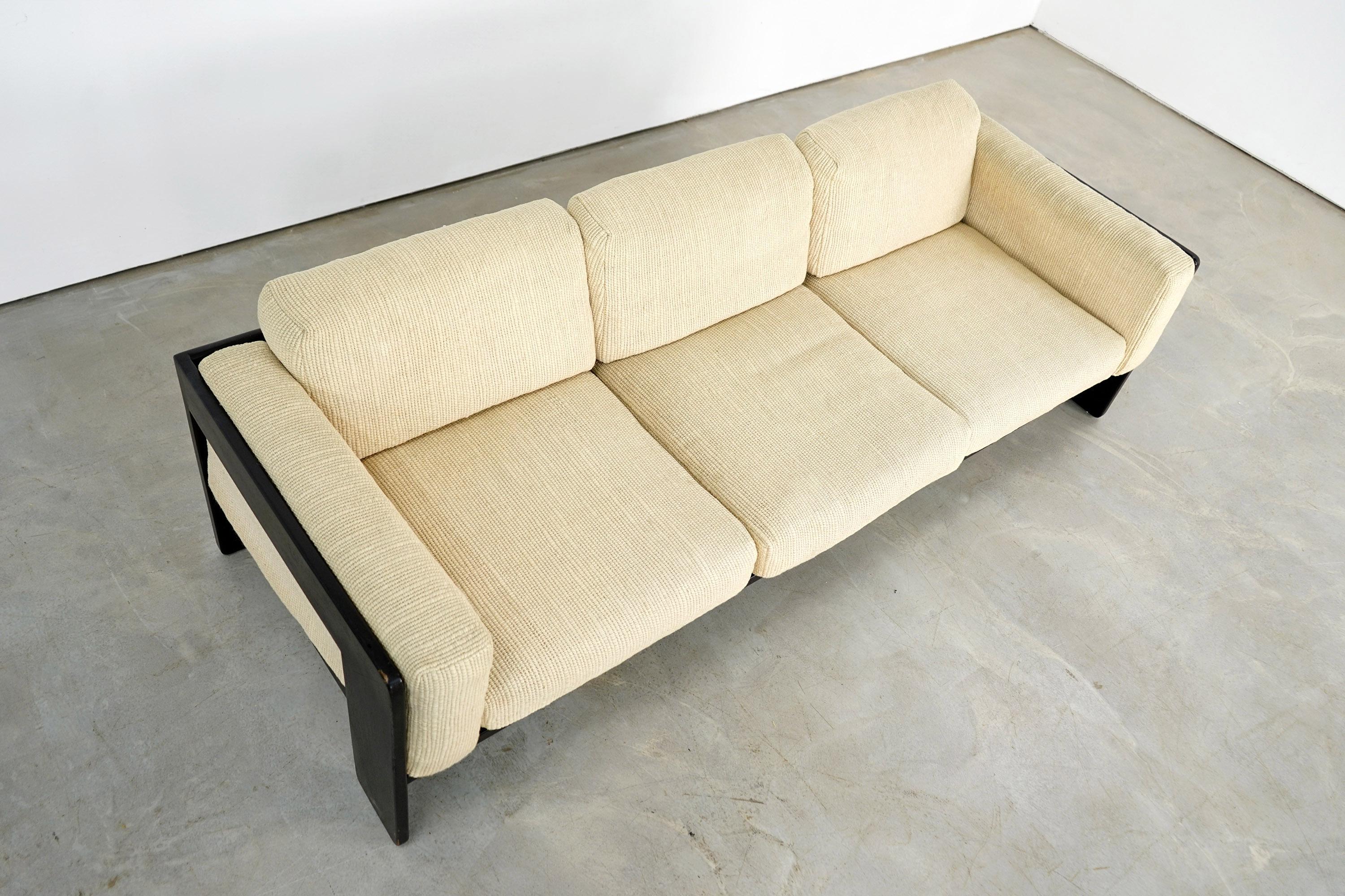 Central American Three-Seat Couch of the Bastiano Series, Afra & Tobia Scarpa for Knoll Int.