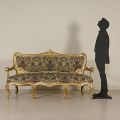 Three-Seat Gilded Sofa, Italy, 19th Century