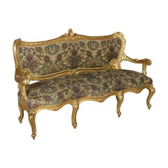 Three-Seat Gilded Sofa, Italy, 19th Century