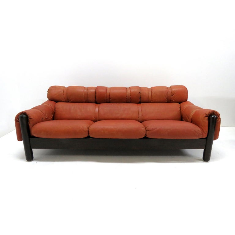 Three Seater Leather Sofa by FinnArena, 1960 at 1stDibs