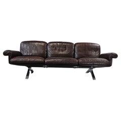 Three-seater leather sofa DS-31 by De Sede Switzerland, 1970's