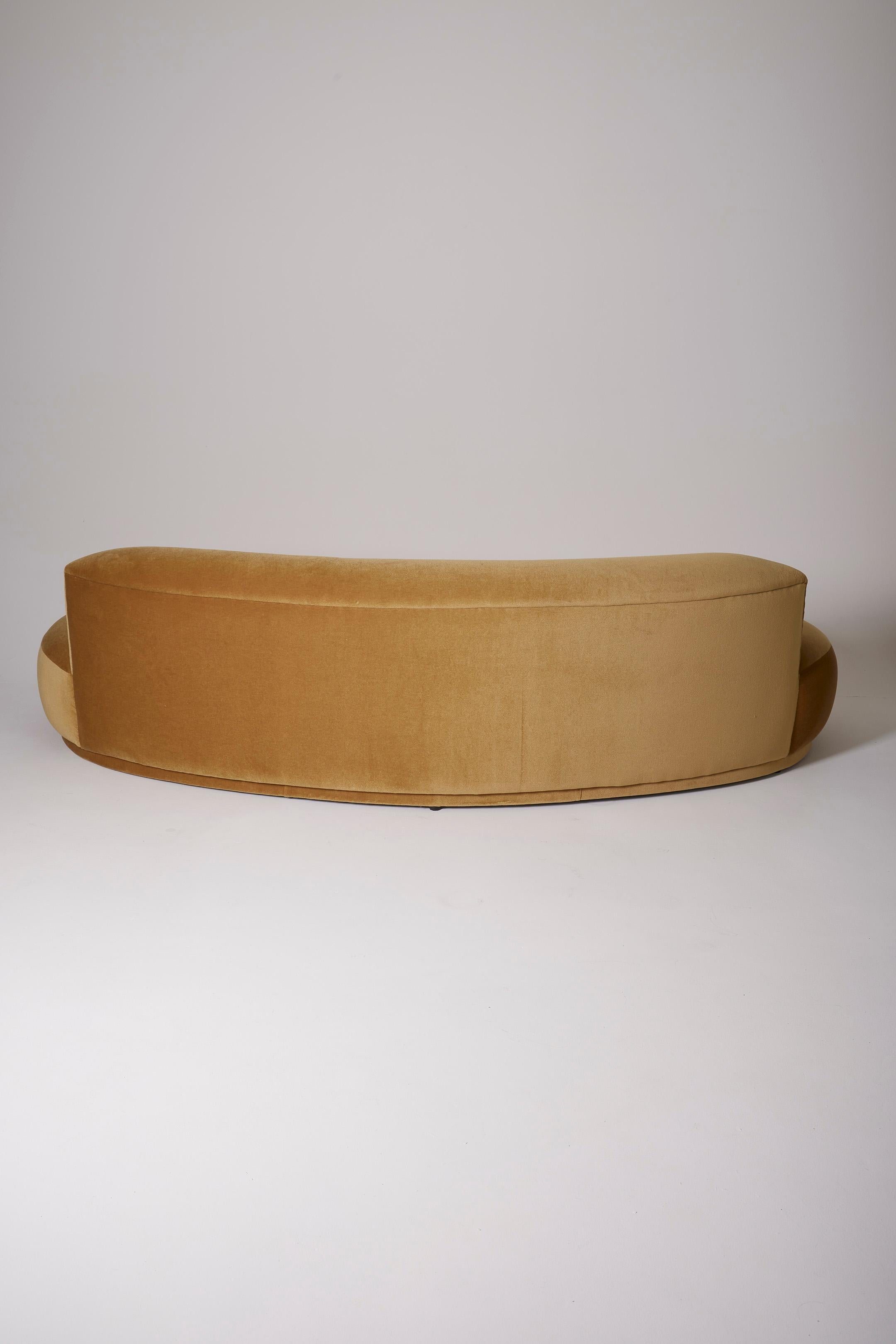 Three-seater mohair velvet sofa 5