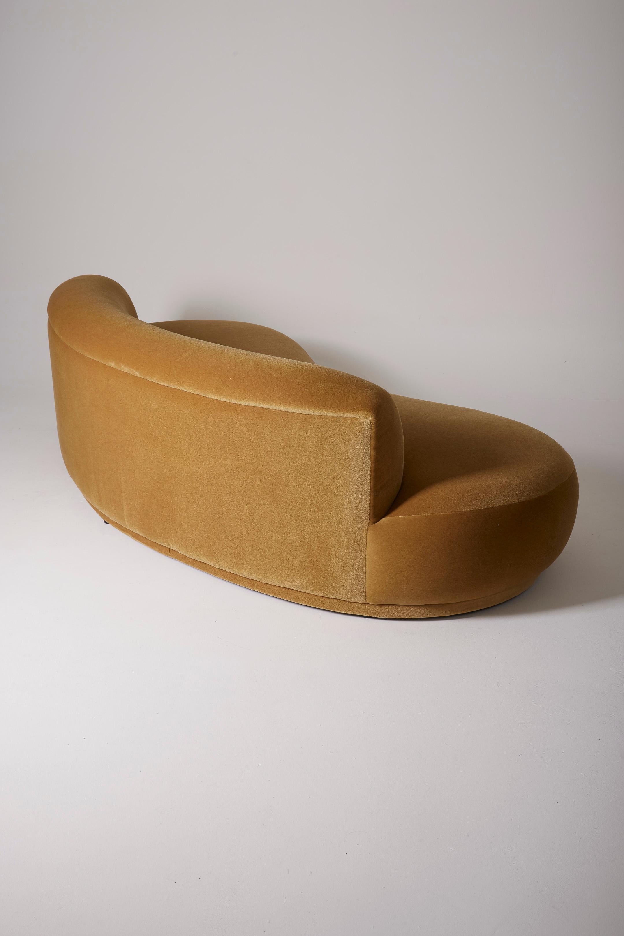 Three-seater mohair velvet sofa 6