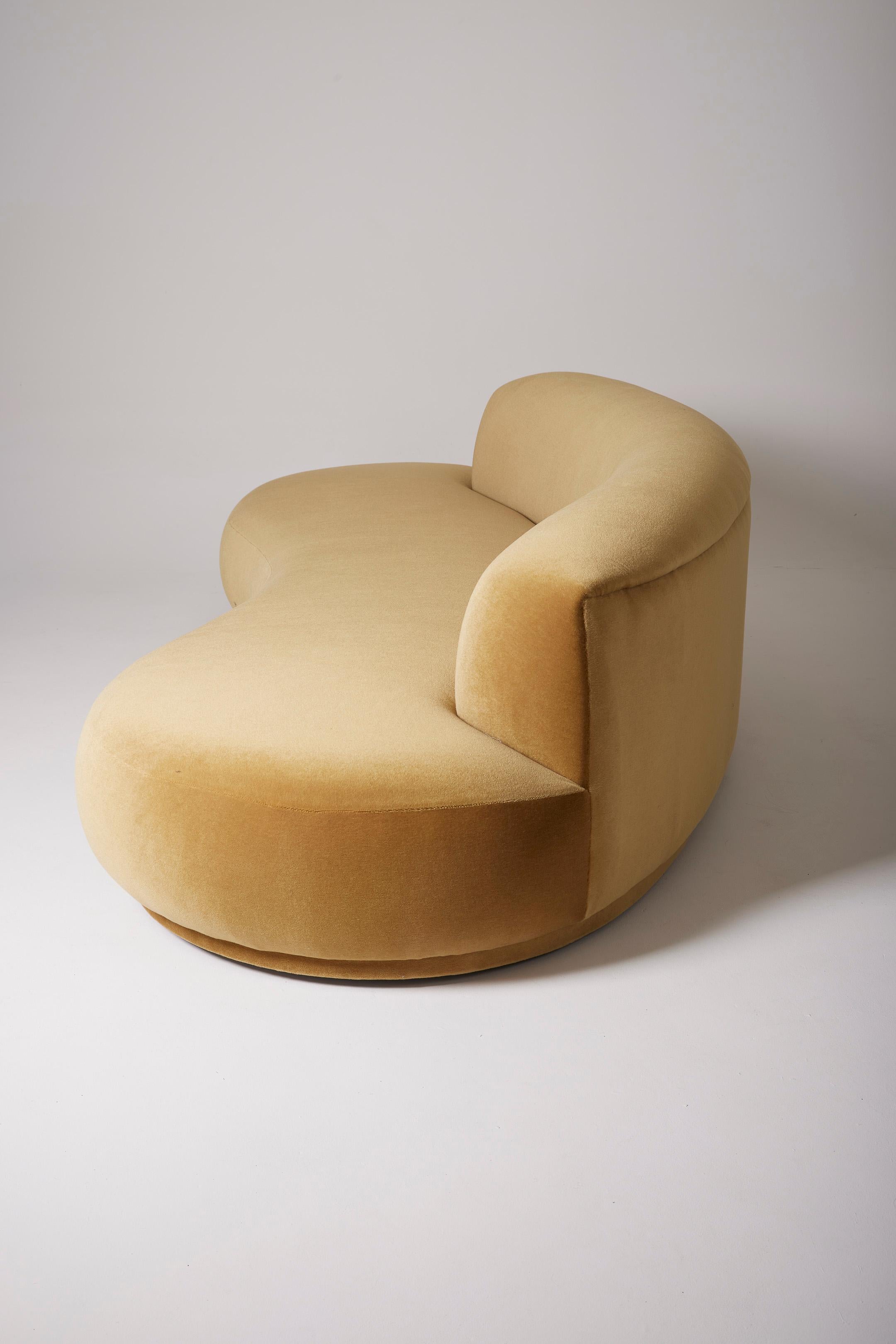 Three-seater mohair velvet sofa 1