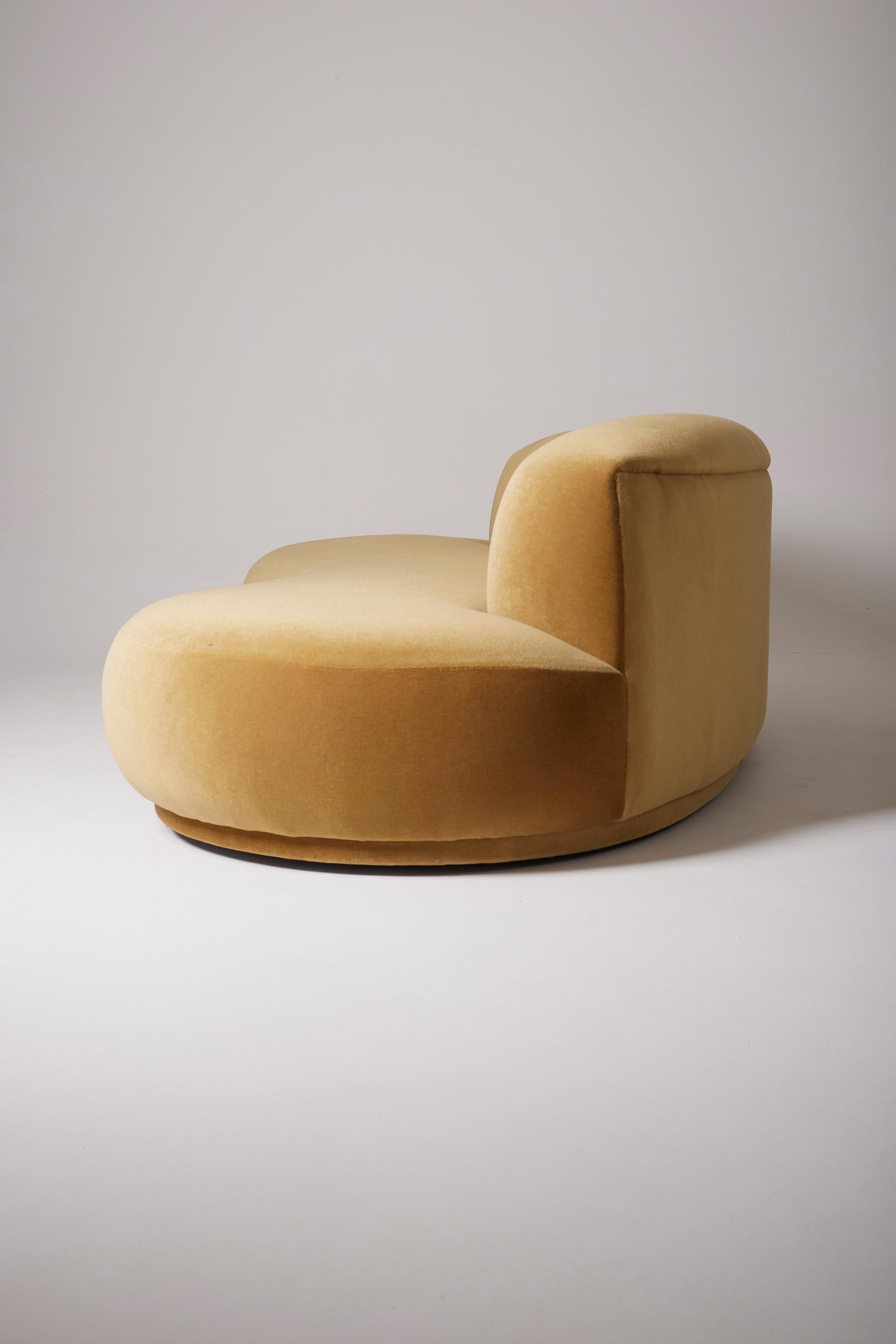 Three-seater mohair velvet sofa 2