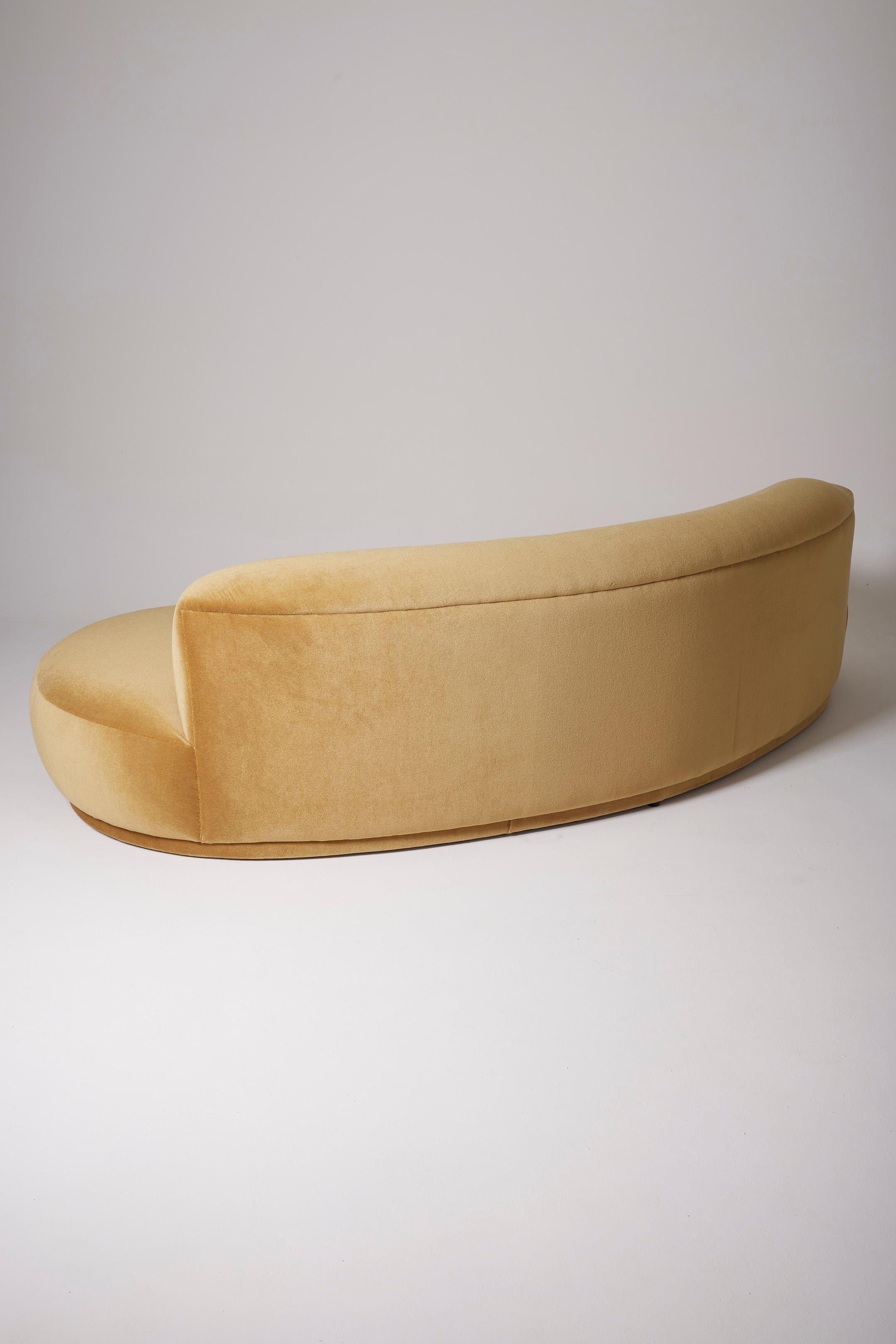 Three-seater mohair velvet sofa 3