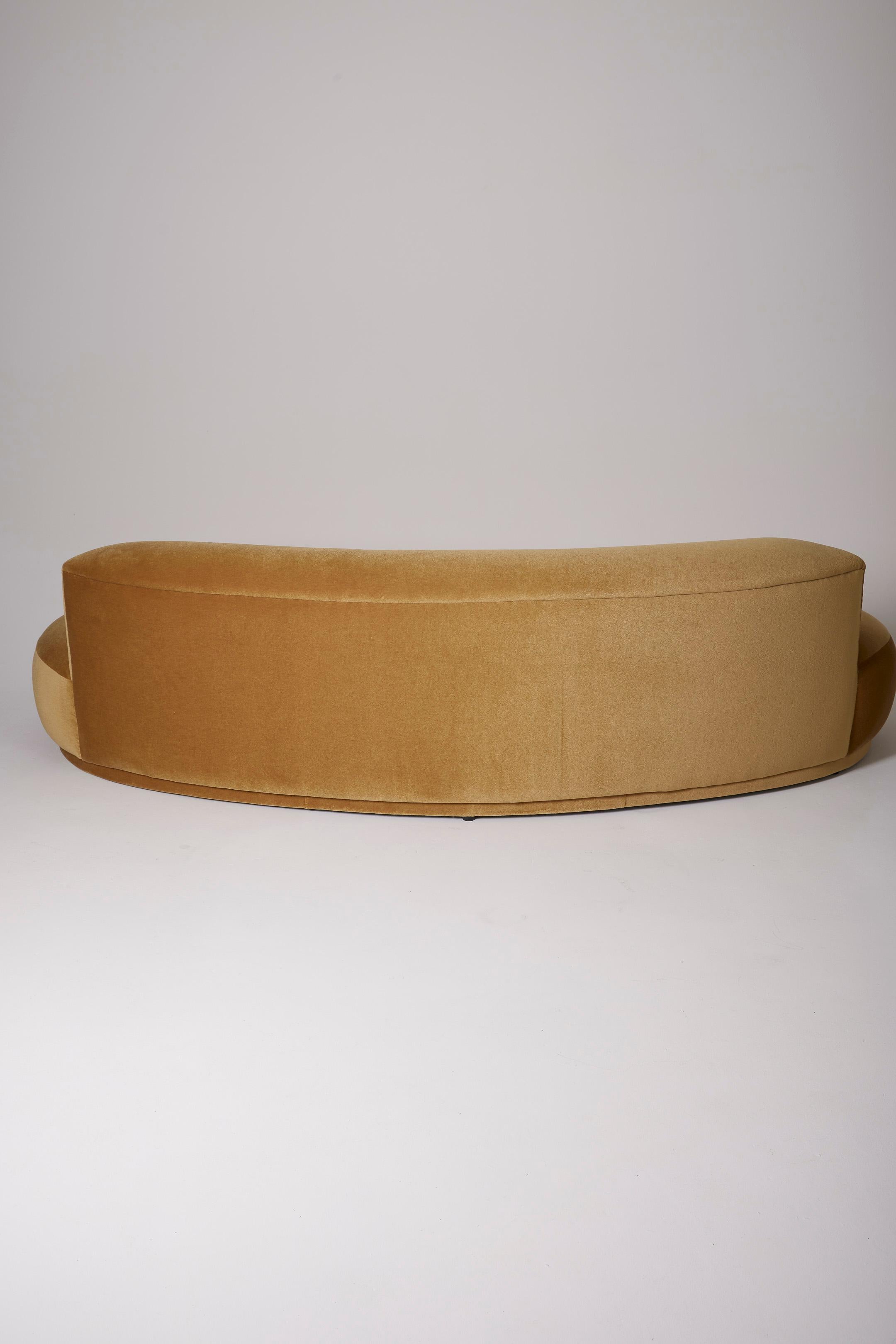 Three-seater mohair velvet sofa 4